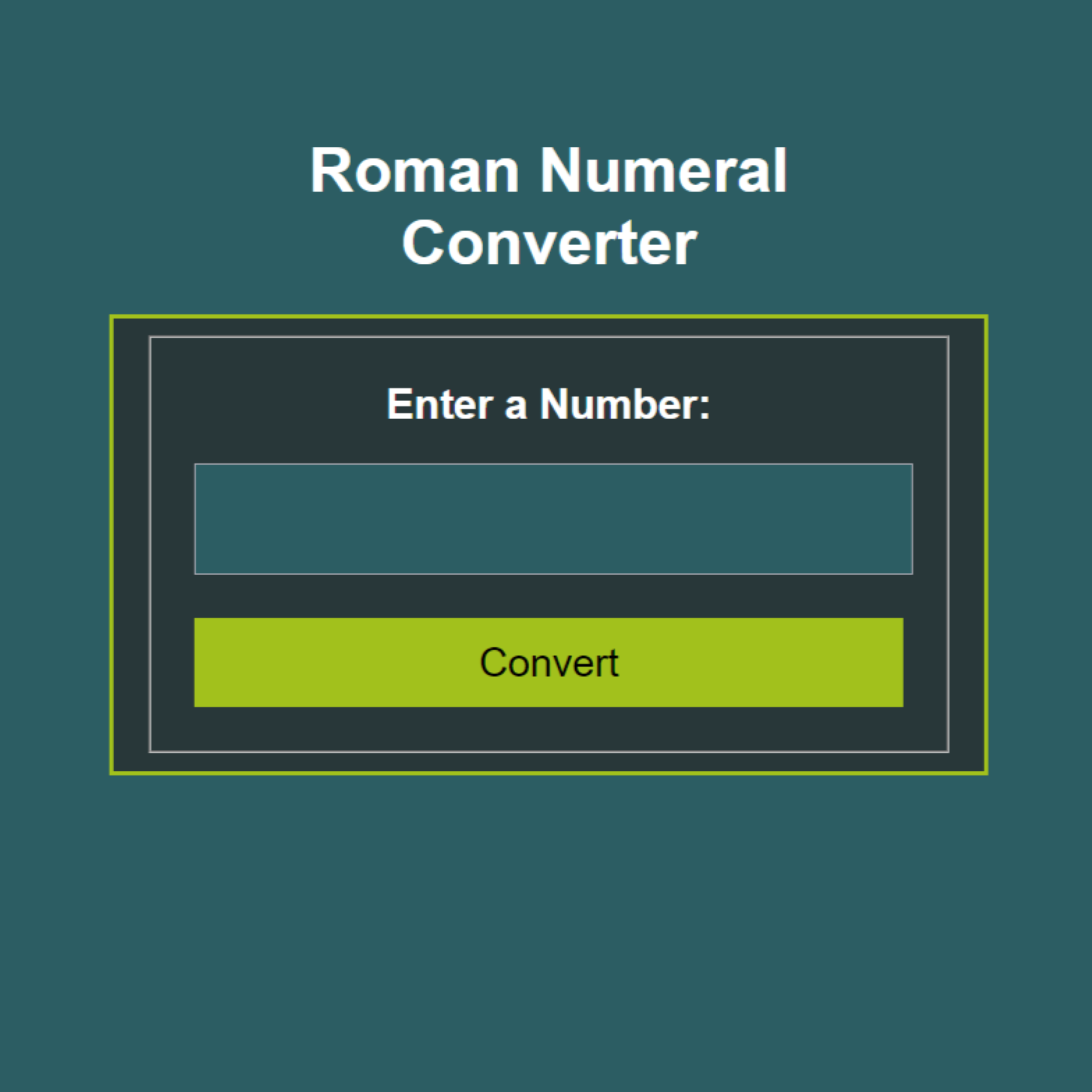 Roman Numeral Converter Screenshot